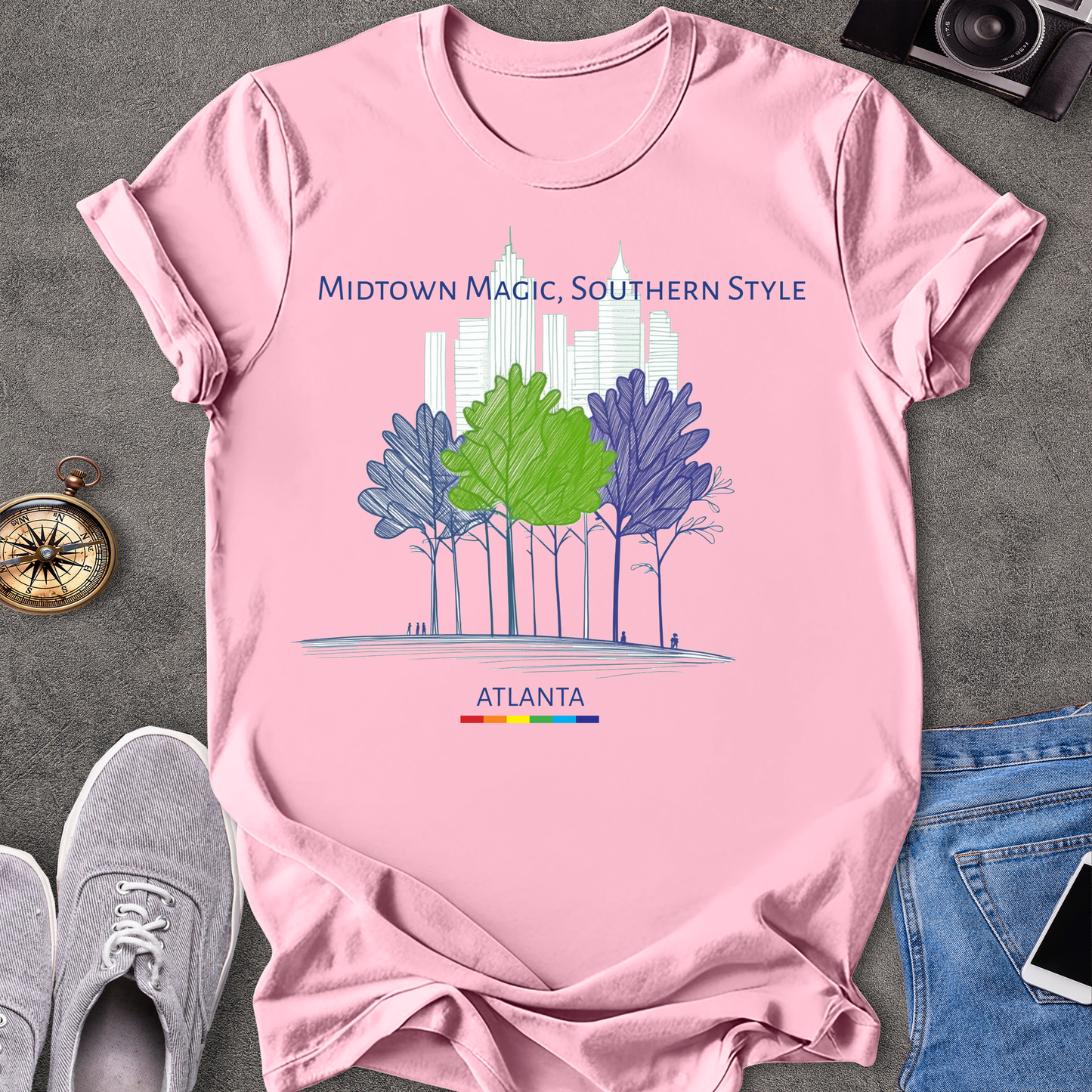 Midtown Magic, Southern Style - Atlanta | Unisex Softstyle T-Shirt | Gay Pride