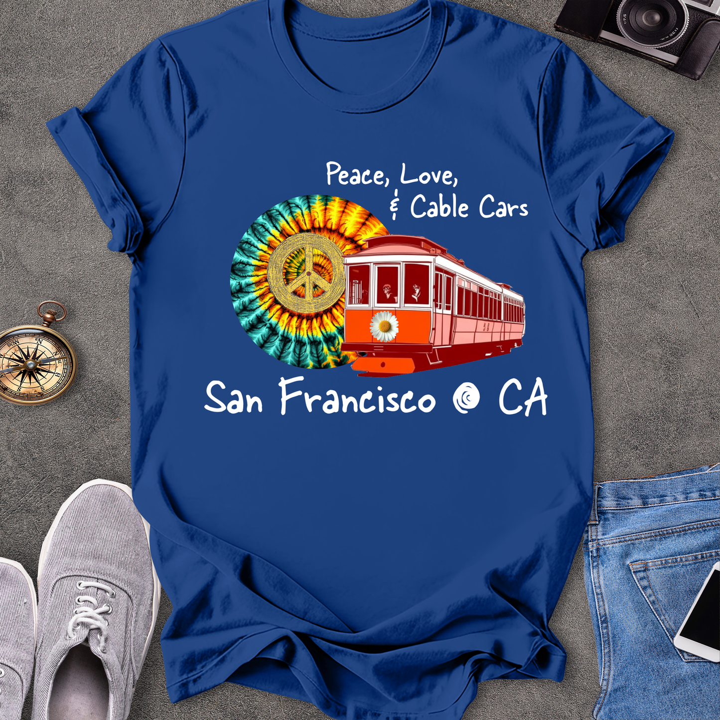 Peace Love & Cable Cars - San Francisco T-Shirt