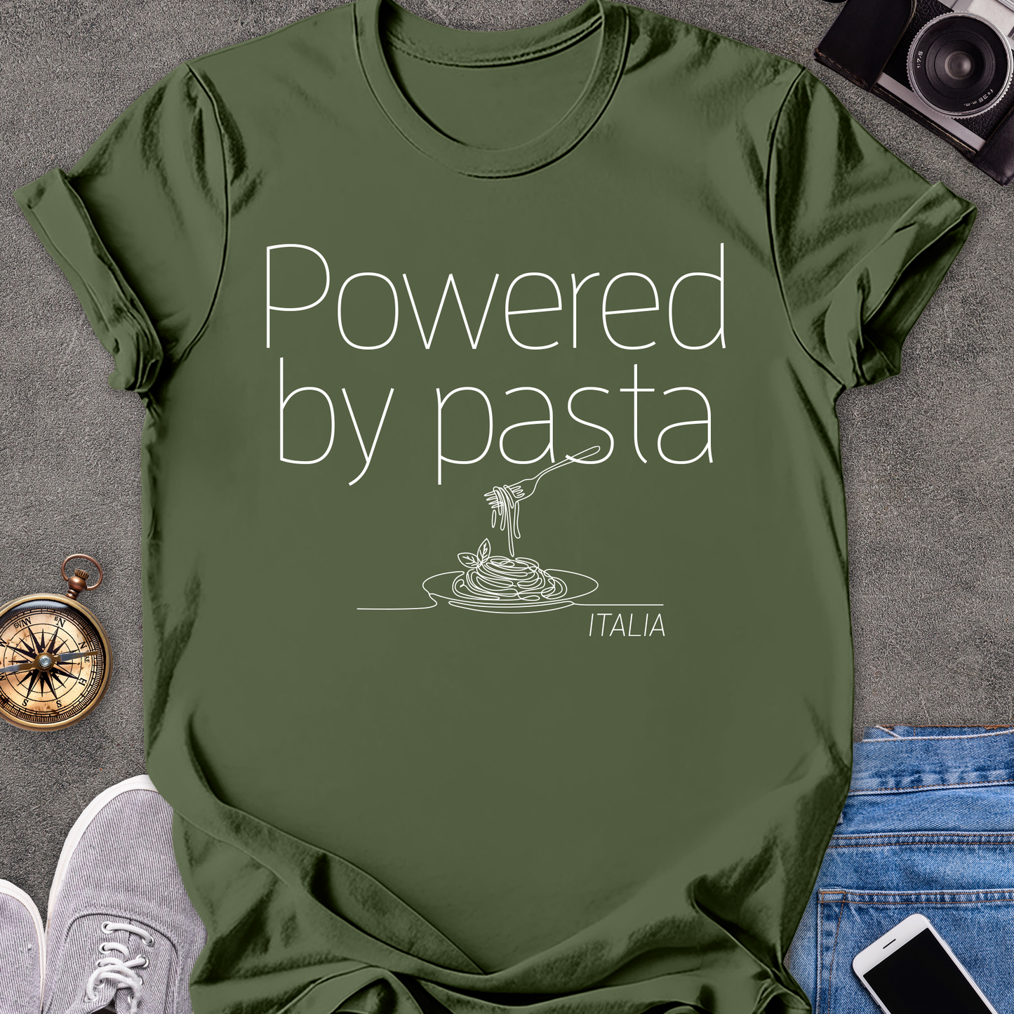 Powered by pasta, Italia | Softstyle T-Shirt | Italy Travel Tee