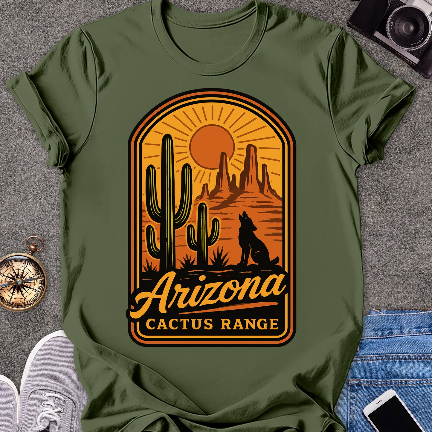 Arizona Cactus Range | Softstyle T-Shirt | Outdoor Travel Tee