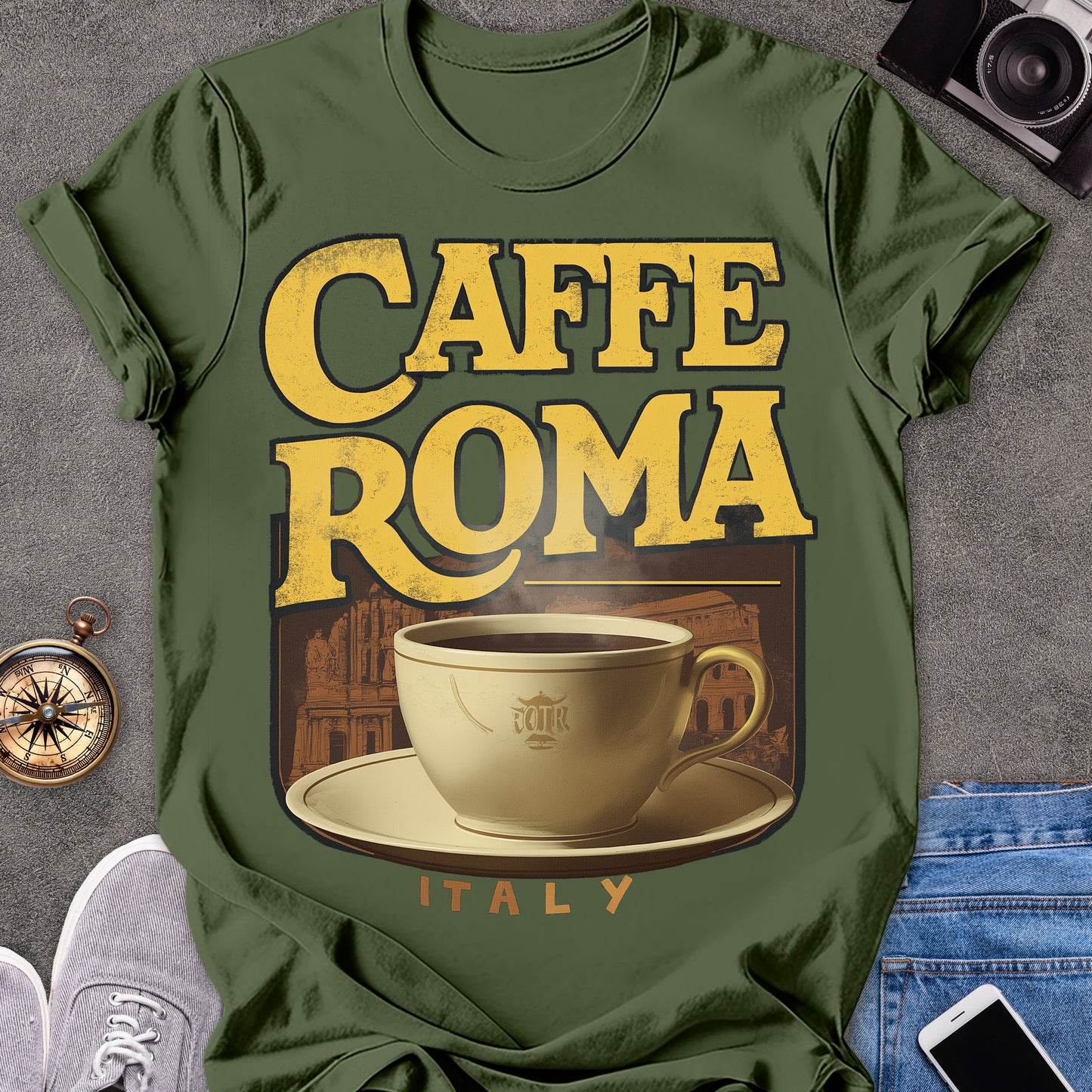 Caffe Roma, Italy | Softstyle T-Shirt | Italian Travel Tee
