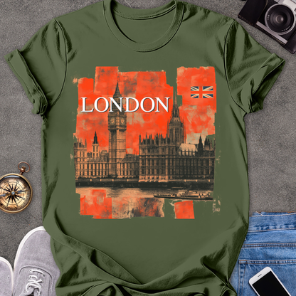 London | Unisex Softstyle T-Shirt | Retro Style Travel Tee