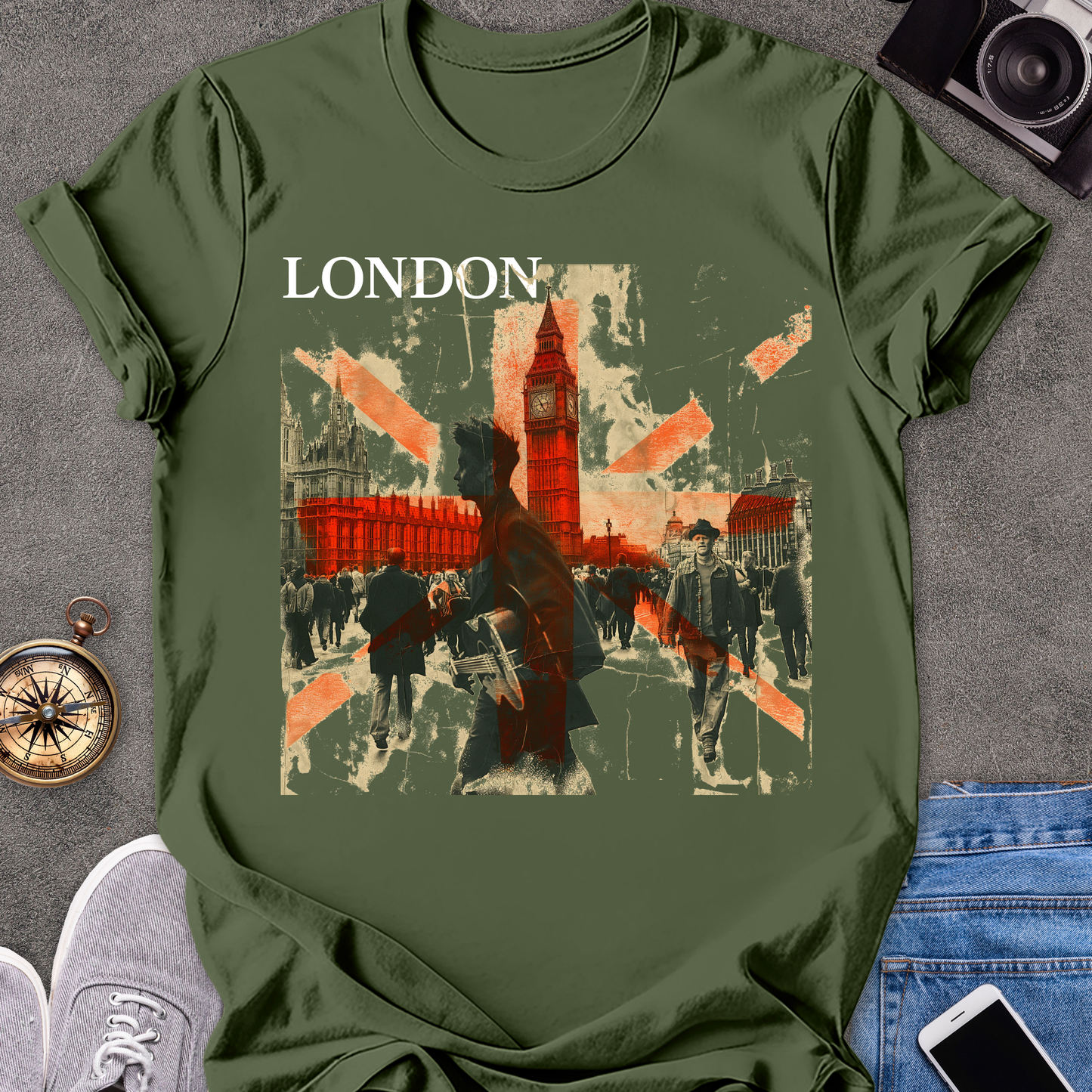 London | Unisex Softstyle T-Shirt | Retro London Travel Tee