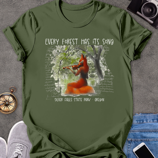 Every Forest Has It's Song -Silver Falls State Park, Oregon  | Unisex Softstyle T-Shirt | Nature and Adventure Lover Tee
