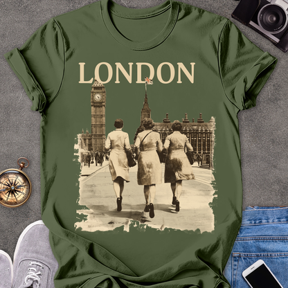London | Unisex Softstyle T-Shirt | Retro Style London Travel Tee