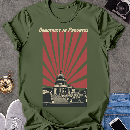 Democracy In Progress | Unisex Softstyle T-Shirt | Washington D.C. Travel Tee