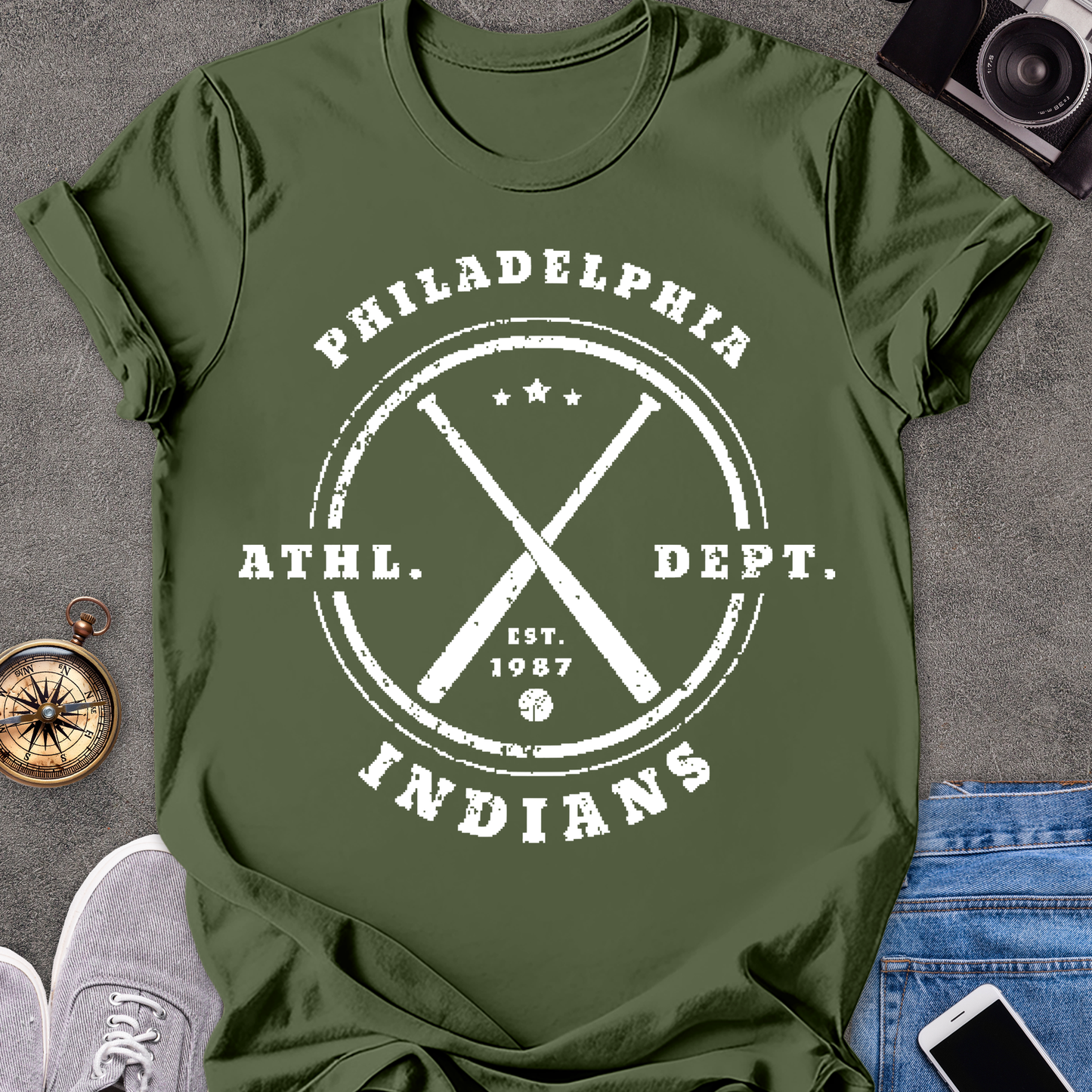 Philadelphia Indians, Athl. Dept. 1987| Unisex Softstyle T-Shirt | Philadelphia Travel Tee