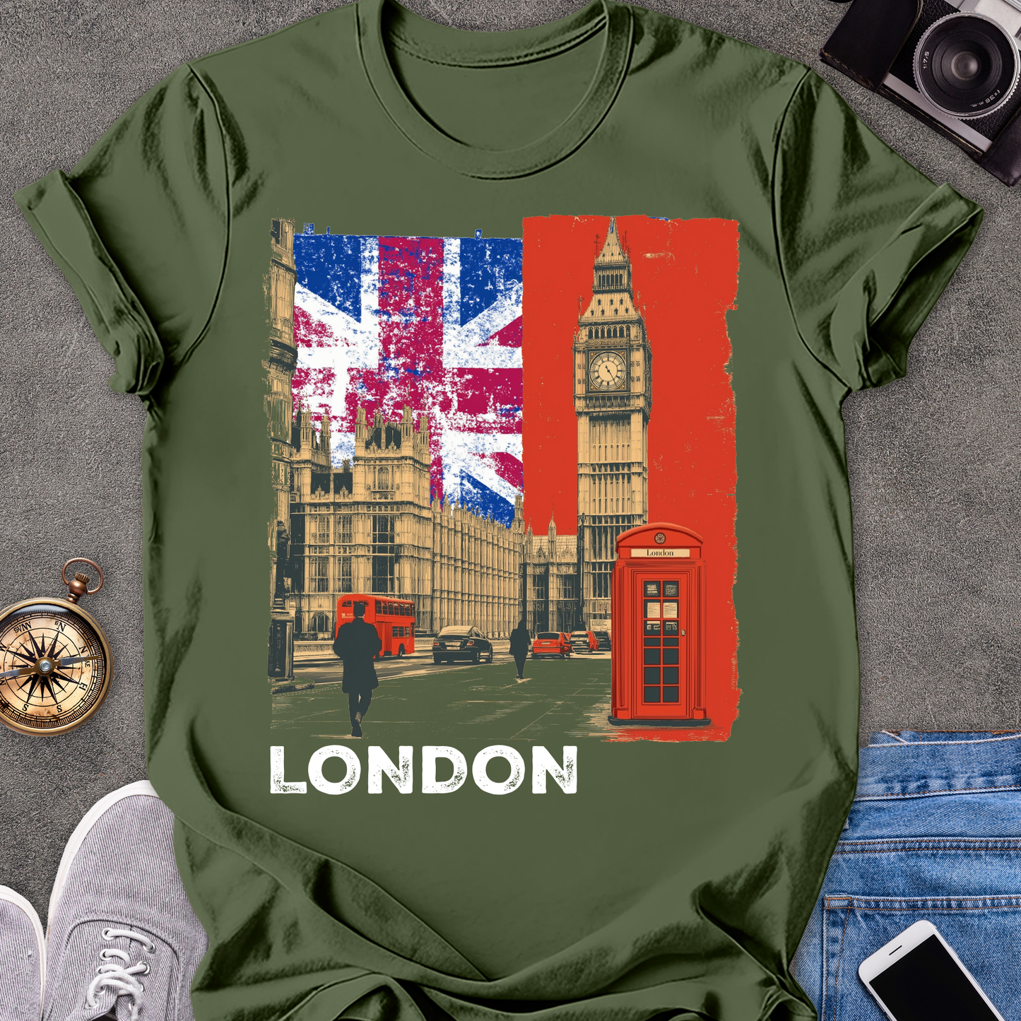 London | Unisex Softstyle T-Shirt | Retro Style Travel Tee