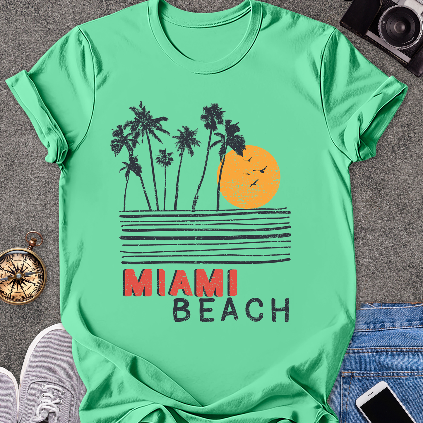 Miami Beach | Unisex Softstyle T-Shirt | Miami Beach Florida Tee