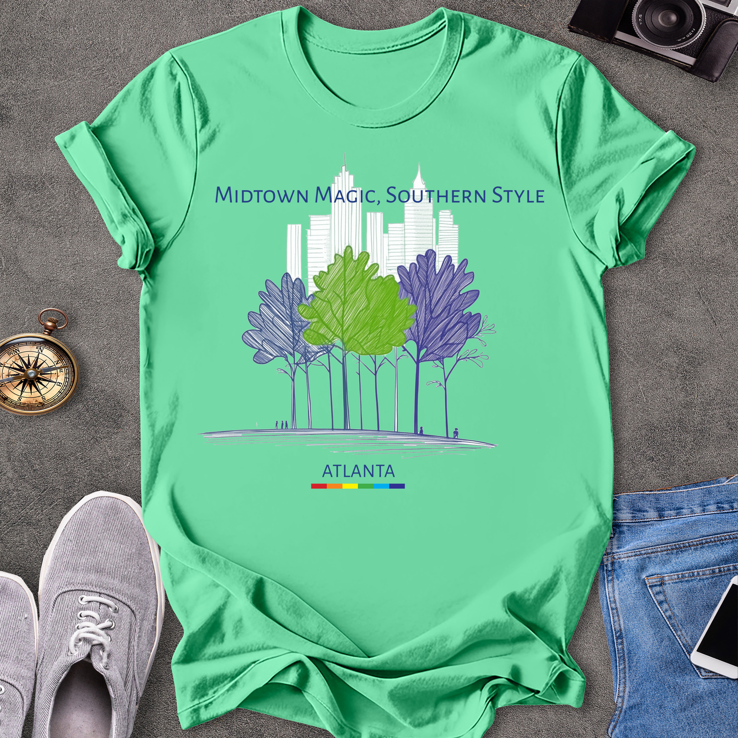 Midtown Magic, Southern Style - Atlanta | Unisex Softstyle T-Shirt | Gay Pride