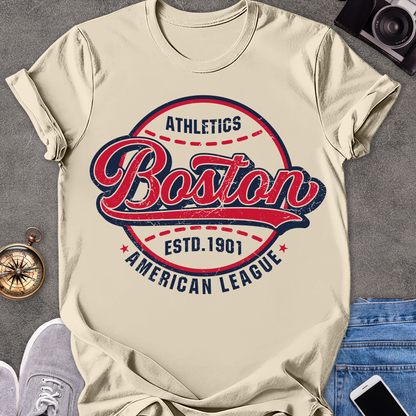 Athletics Boston Est. 1901 American League | Unisex Softstyle T-Shirt | Boston Baseball Travel Tee