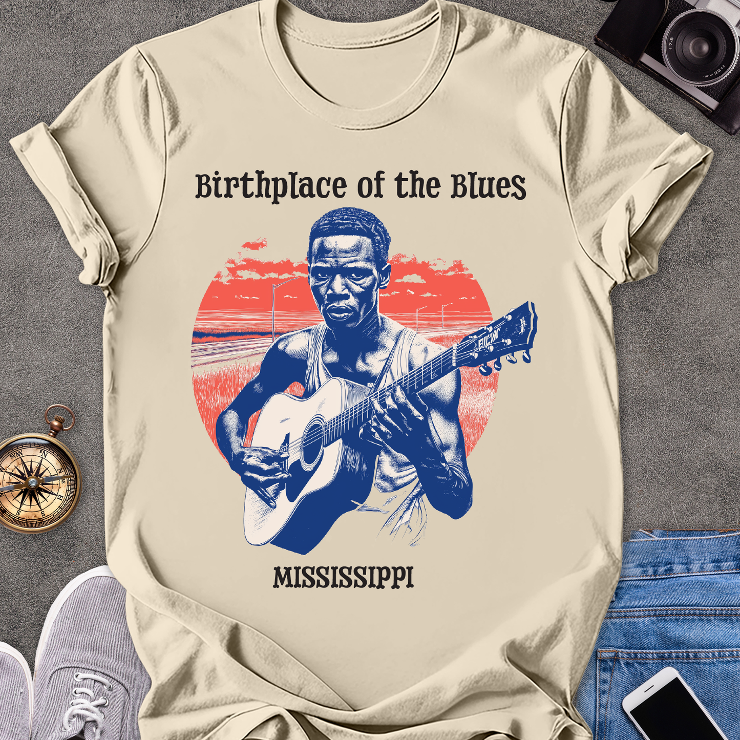 Birthplace of the Blues, Mississippi | Unisex Softstyle T-Shirt | Southern Travel Tee