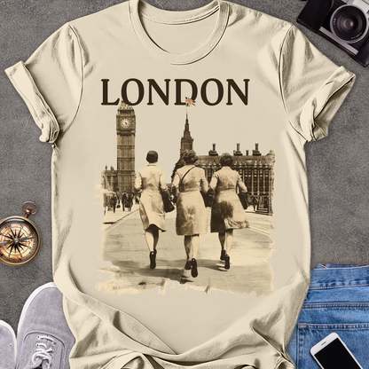 London | Unisex Softstyle T-Shirt | Retro Style London Travel Tee