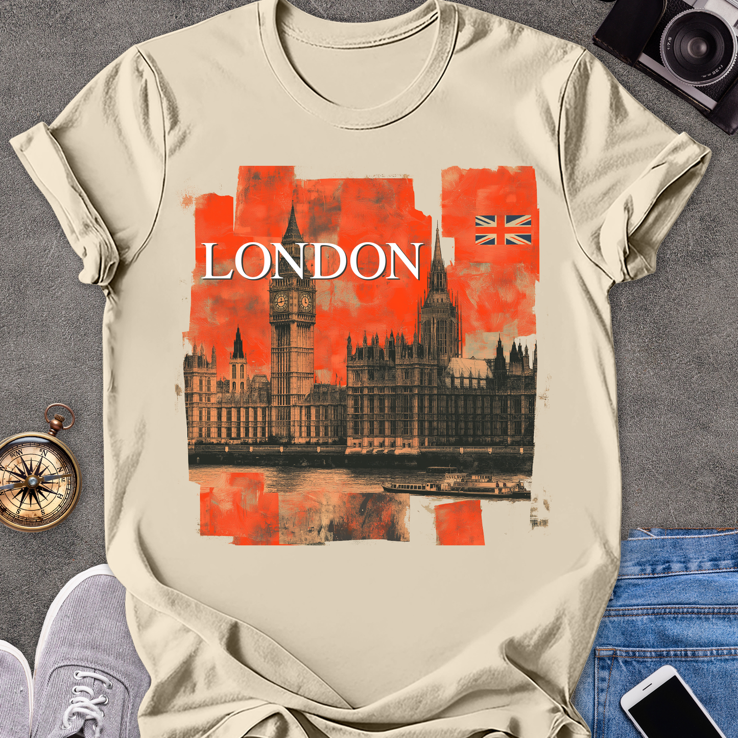 London | Unisex Softstyle T-Shirt | Retro Style Travel Tee
