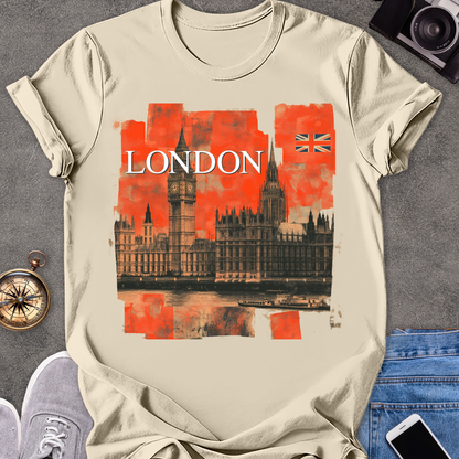London | Unisex Softstyle T-Shirt | Retro Style Travel Tee