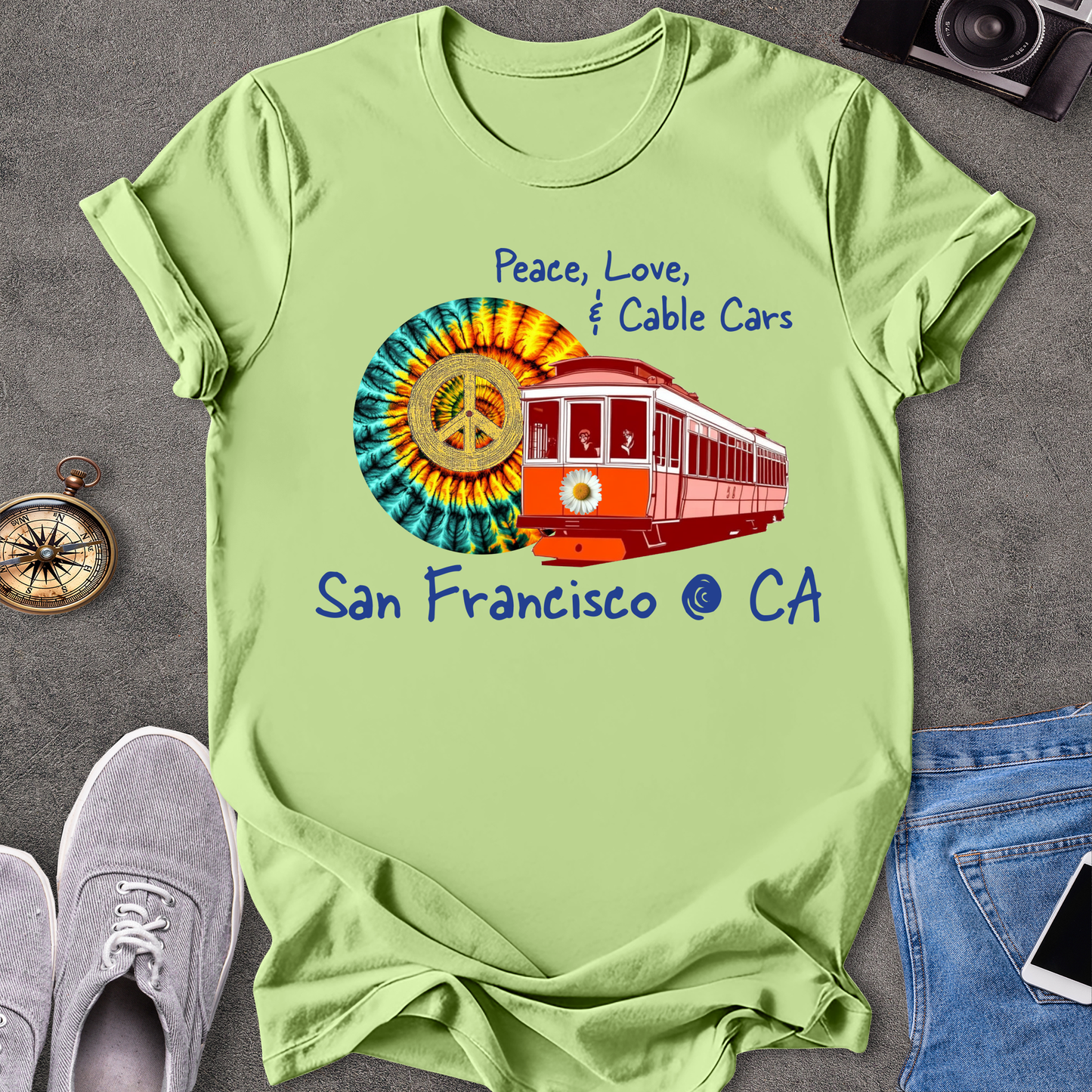 Peace Love & Cable Cars - San Francisco T-Shirt