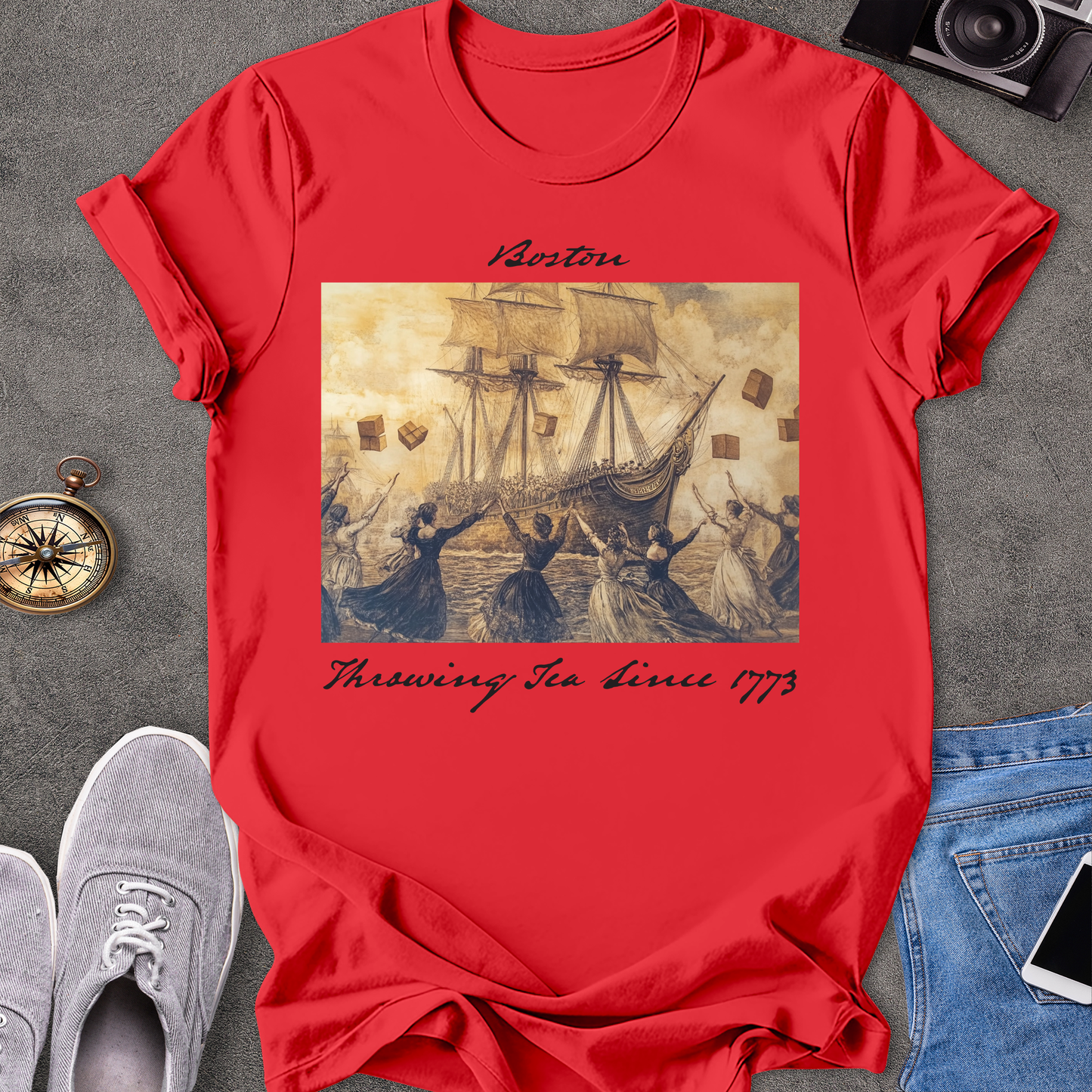 Boston-Throwing Tea Since 1773 T-Shirt