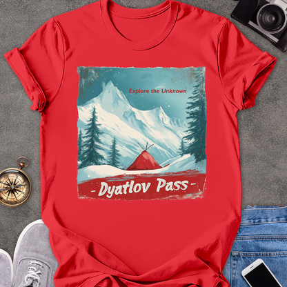 Dyatlov Pass - Explore the Unknown | Unisex Softstyle T-Shirt | Russia Hiking Travel Tee