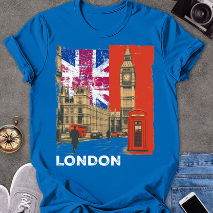 London | Unisex Softstyle T-Shirt | Retro Style Travel Tee