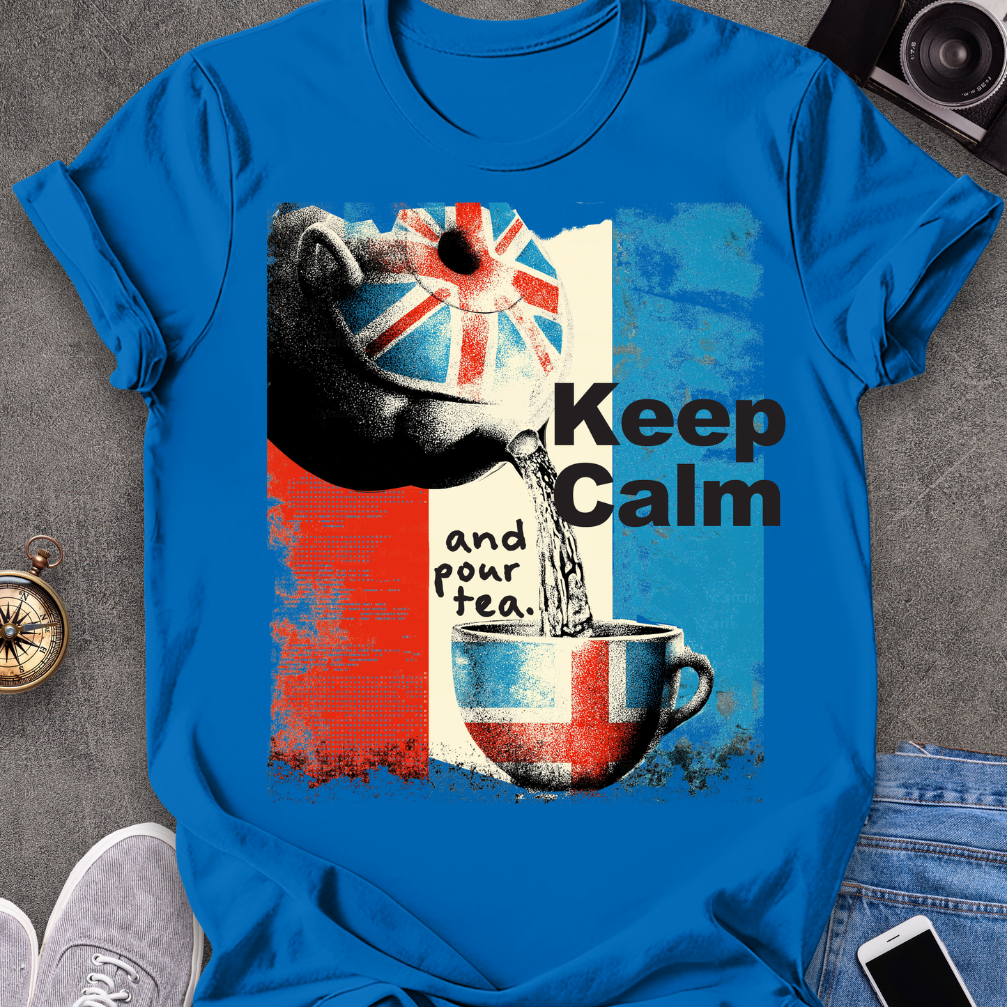 Keep Calm and Pour Tea | Softstyle T-Shirt | England Travel Tee