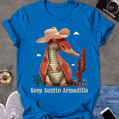 Keep Austin Armadillo| Unisex Softstyle T-Shirt | Texas Travel Tee