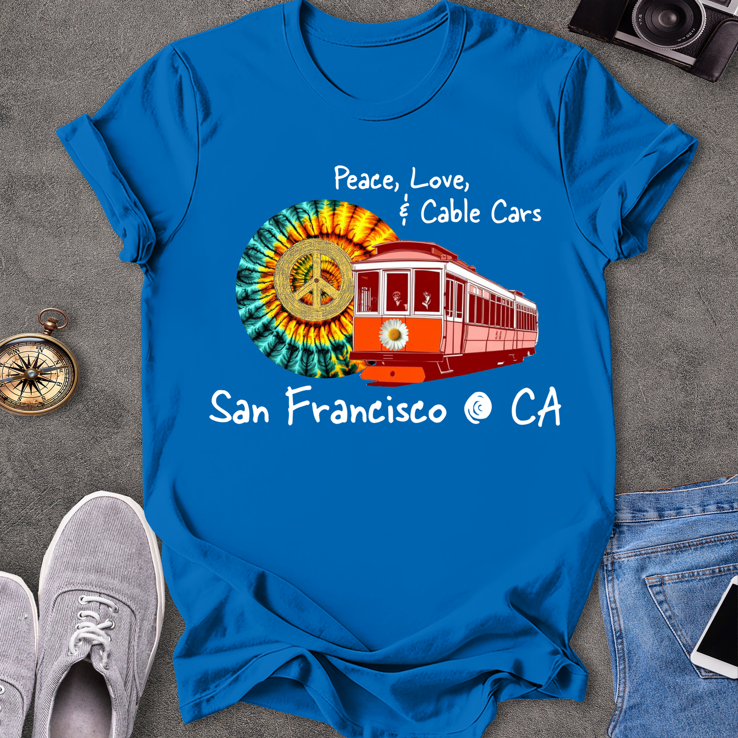 Peace Love & Cable Cars - San Francisco T-Shirt