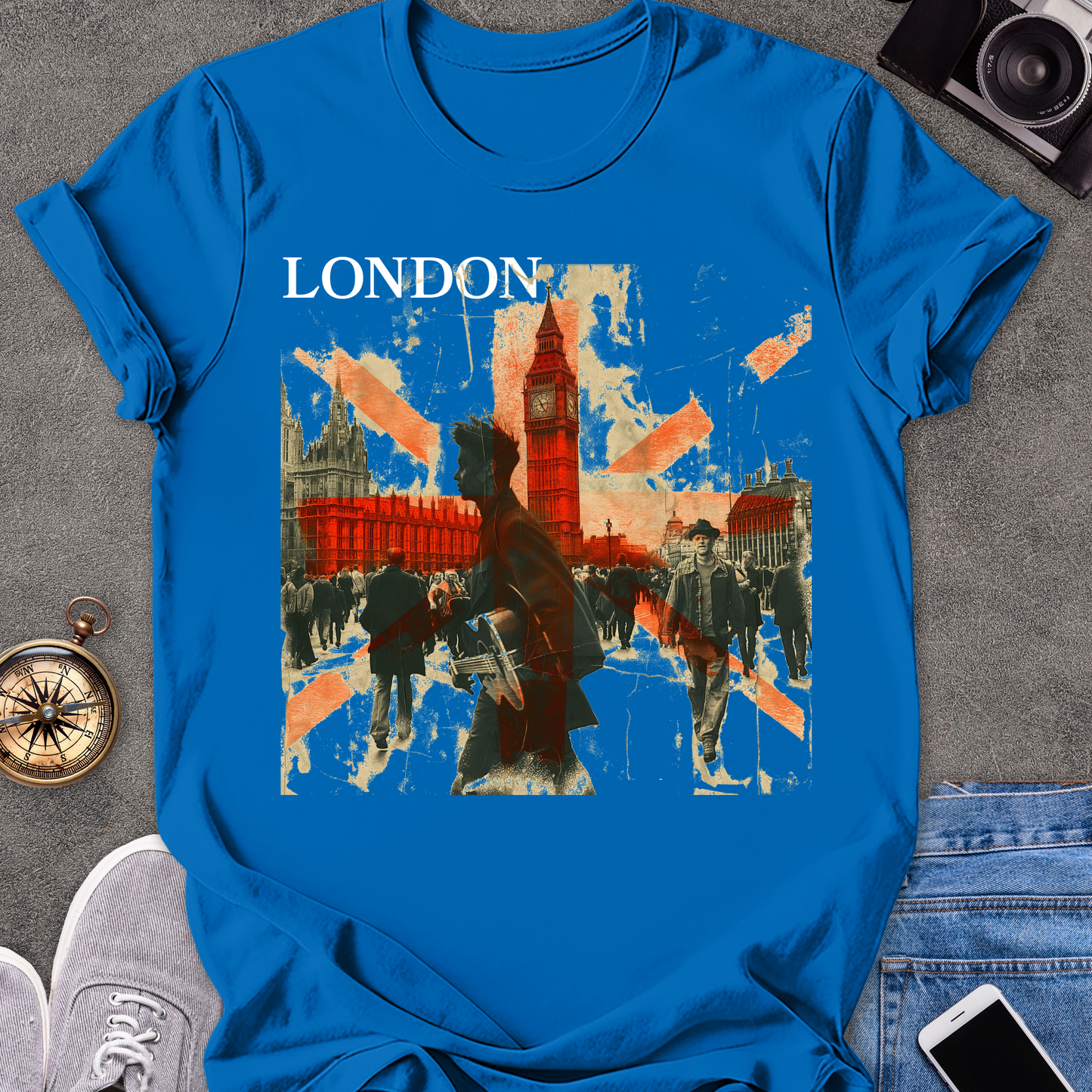 London | Unisex Softstyle T-Shirt | Retro London Travel Tee