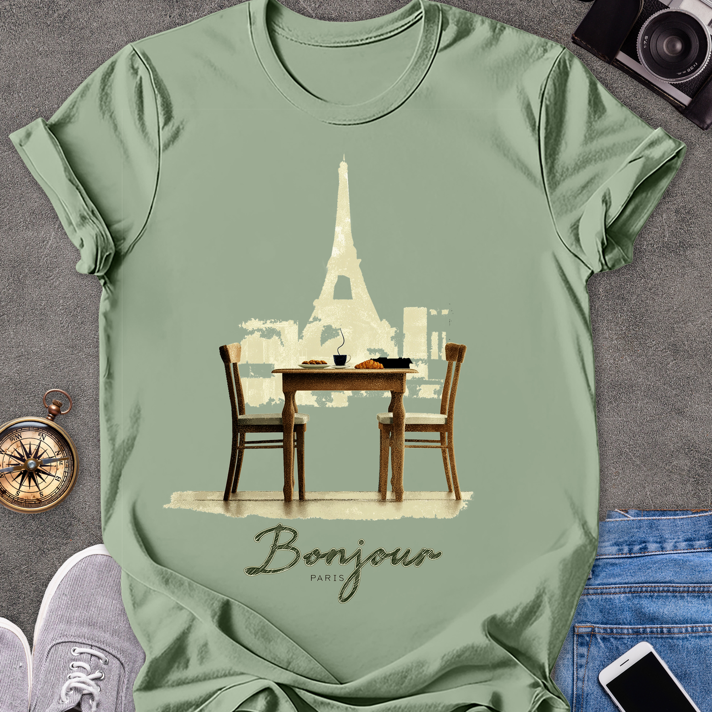 Bonjour Paris | Softstyle T-Shirt | French Travel Tee