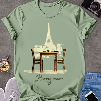 Bonjour Paris | Softstyle T-Shirt | French Travel Tee