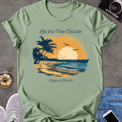 Let The Tide Decide - Laguna Beach | Unisex Softstyle T-Shirt | Beach Lover Tee