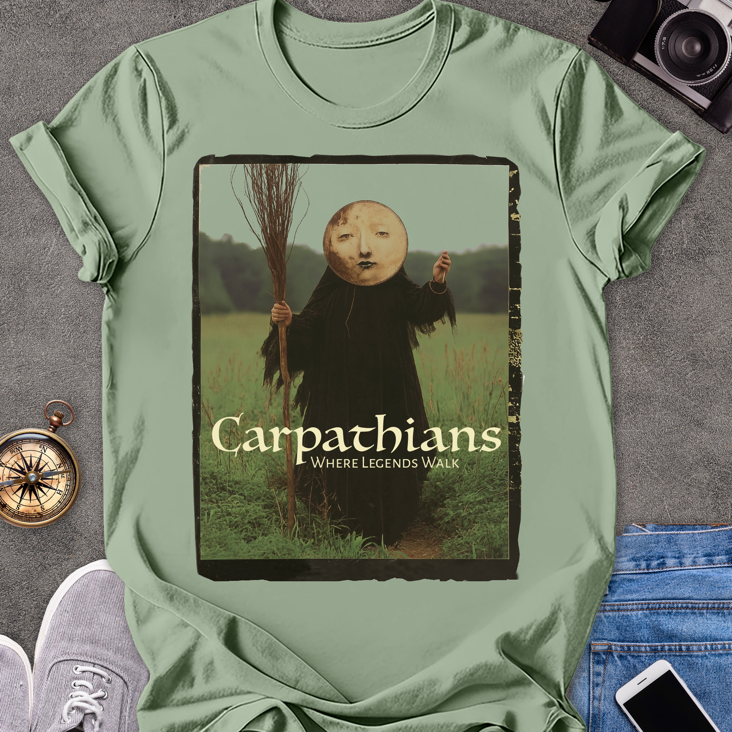Carpathians, Where Legends Walk | Softstyle T-Shirt | Vintage Romanian Pagan Travel Tee