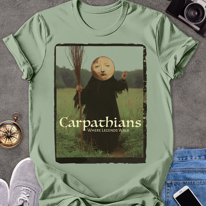 Carpathians, Where Legends Walk | Softstyle T-Shirt | Vintage Romanian Pagan Travel Tee