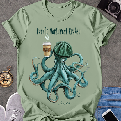 Pacific Northwest Kraken-Seattle| Unisex Softstyle T-Shirt | Seattle Travel Tee