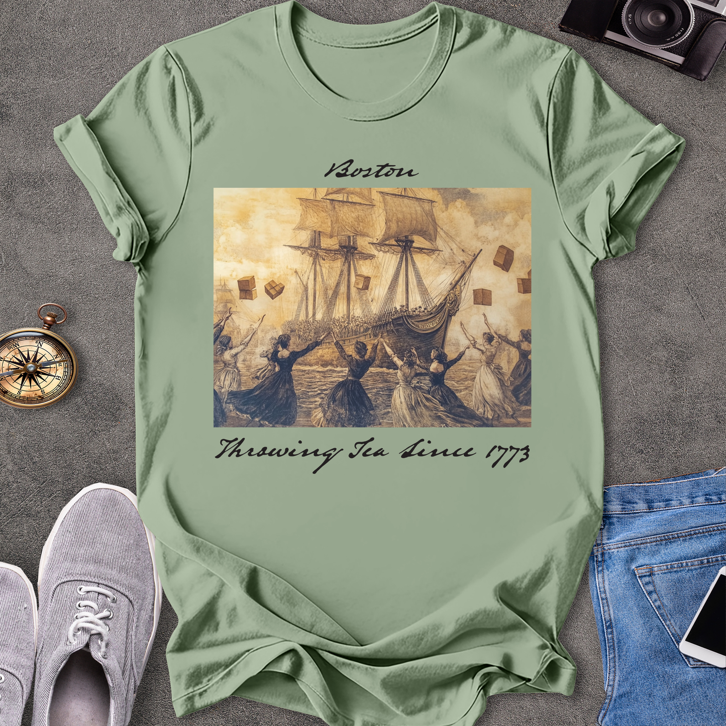 Boston-Throwing Tea Since 1773 T-Shirt
