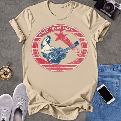Fried Texas Licks | Unisex Softstyle T-Shirt | Fun and Casual Music Lover Tee