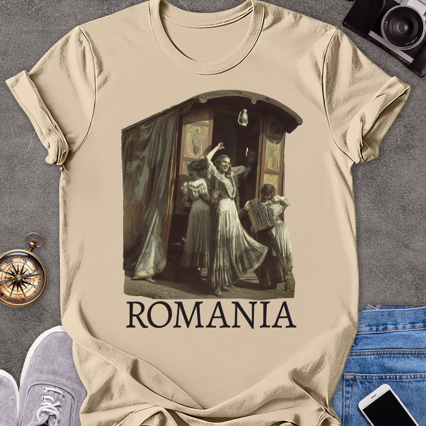 Romania | Softstyle T-Shirt | Vintage Romanian Gypsys Travel Tee