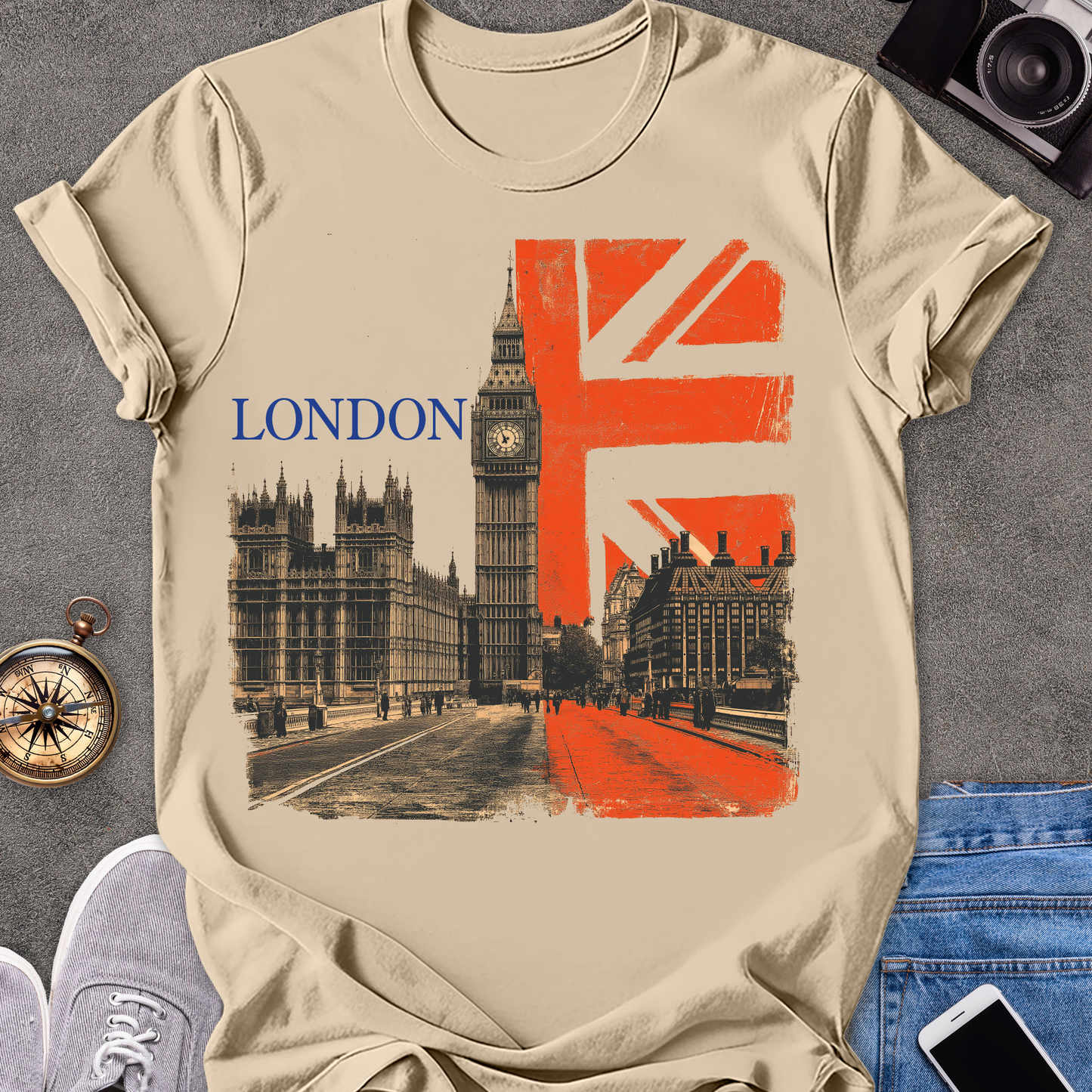 London | Unisex Softstyle T-Shirt | Retro Style Travel Tee