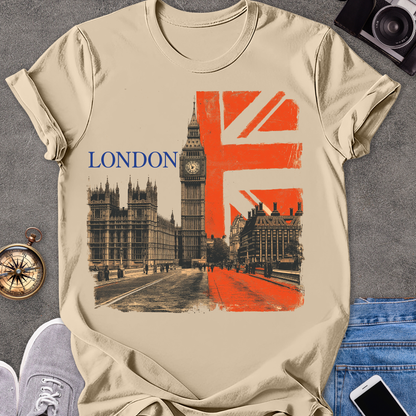 London | Unisex Softstyle T-Shirt | Retro Style Travel Tee