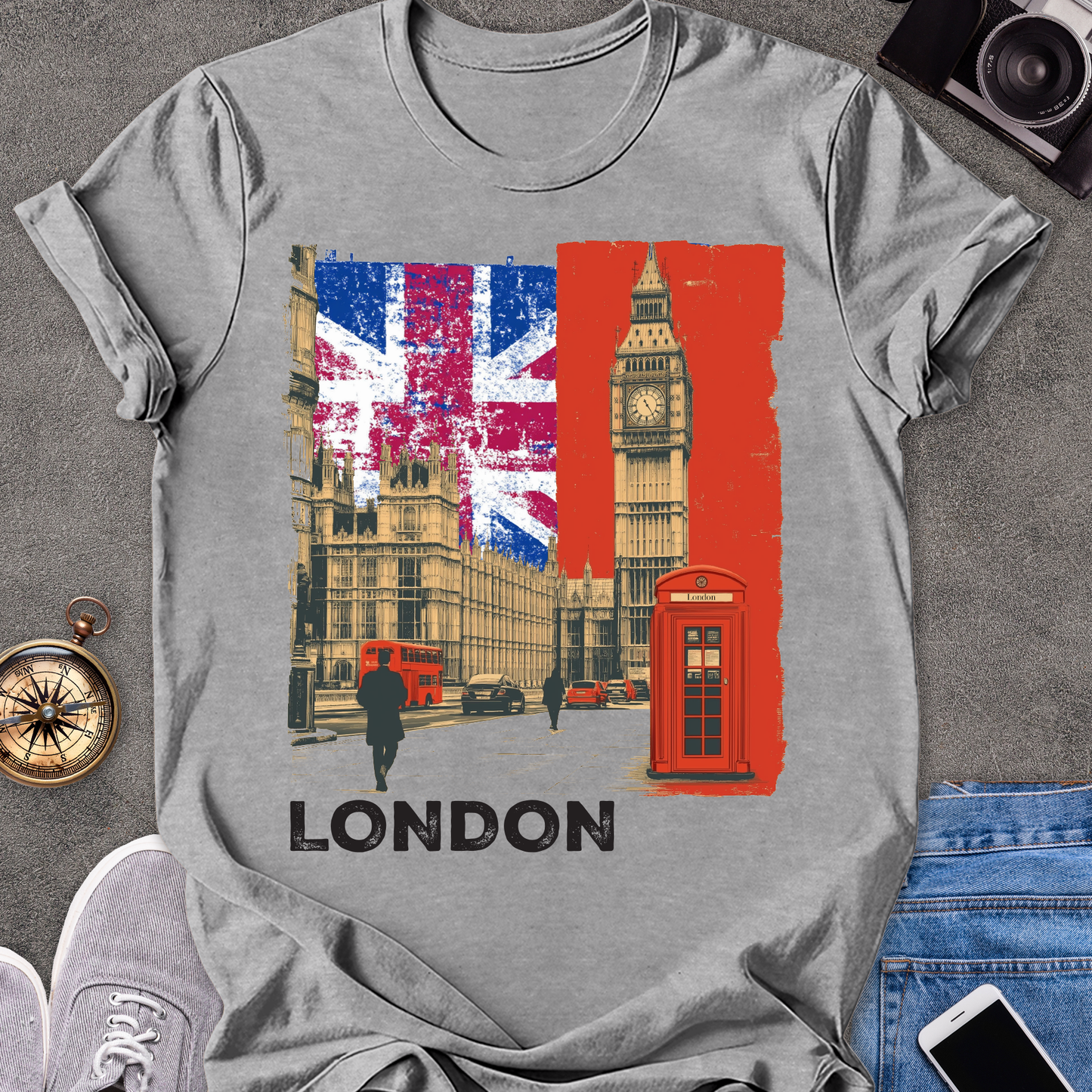 London | Unisex Softstyle T-Shirt | Retro Style Travel Tee