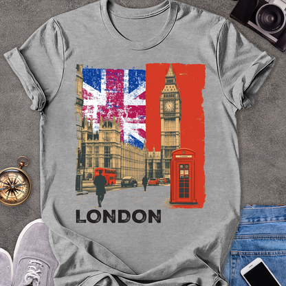 London | Unisex Softstyle T-Shirt | Retro Style Travel Tee