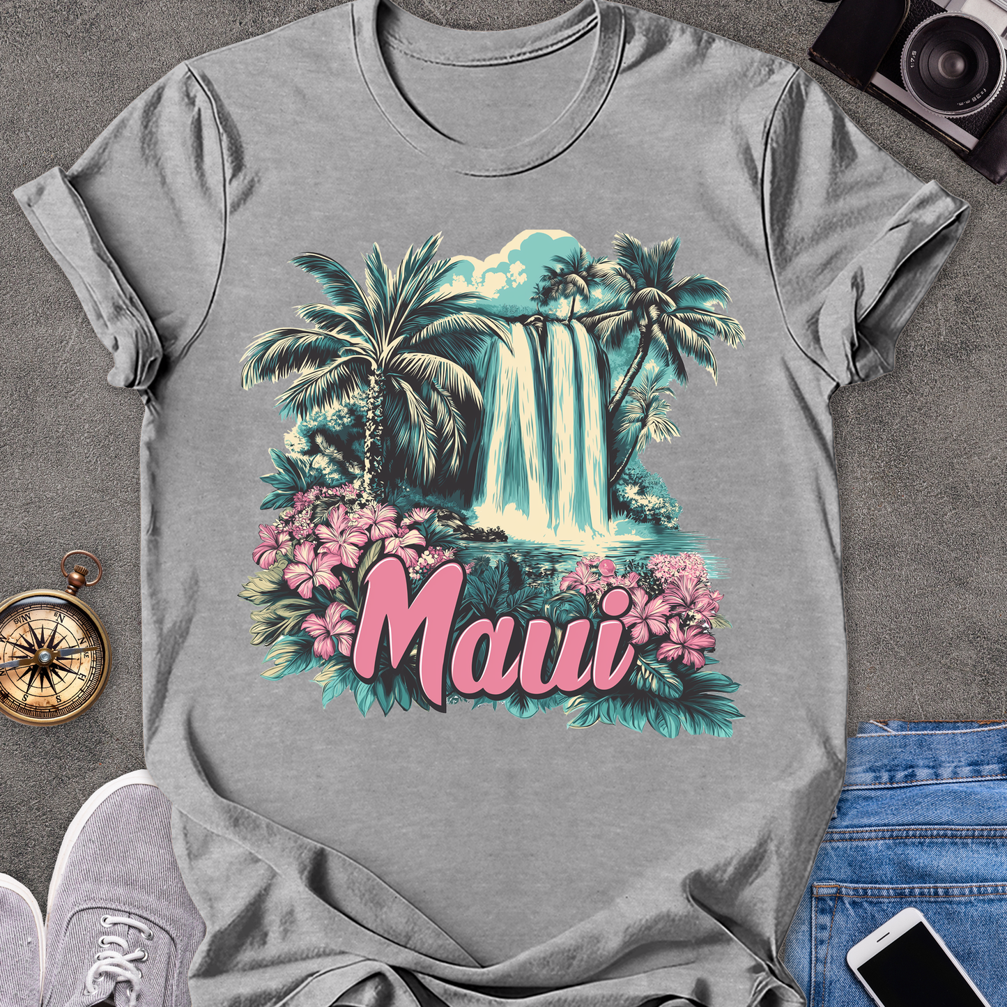 Maui - Hawaii | Unisex Softstyle T-Shirt | Waterfall Tee