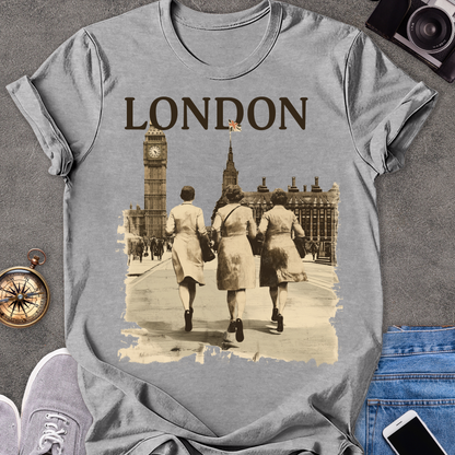 London | Unisex Softstyle T-Shirt | Retro Style London Travel Tee