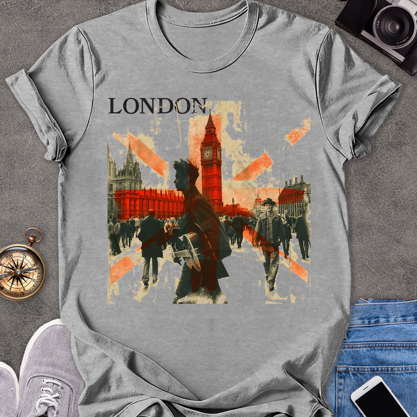 London | Unisex Softstyle T-Shirt | Retro London Travel Tee
