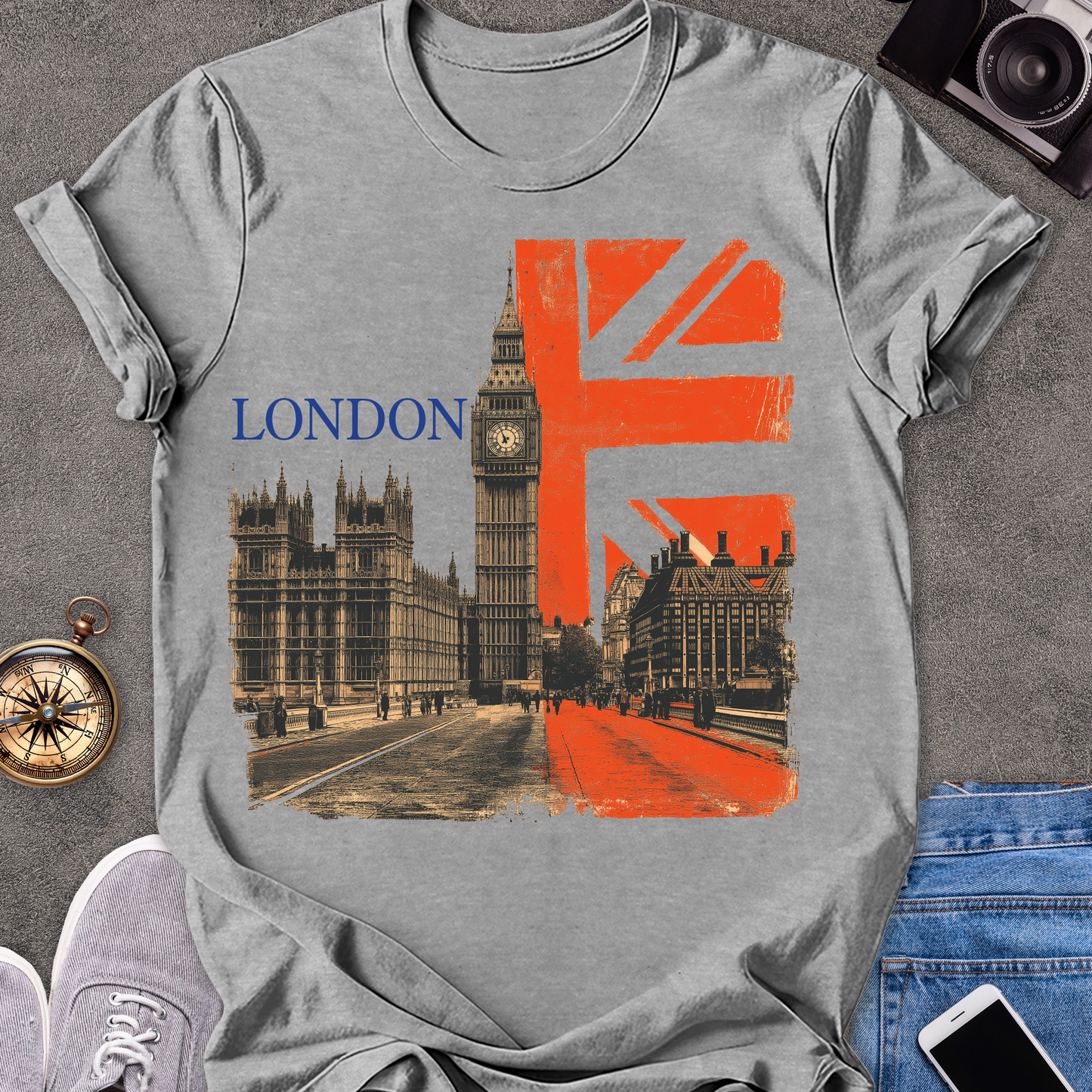 London | Unisex Softstyle T-Shirt | Retro Style Travel Tee