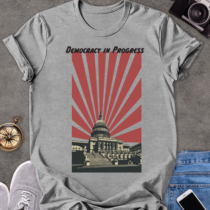 Democracy In Progress | Unisex Softstyle T-Shirt | Washington D.C. Travel Tee