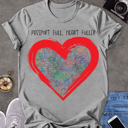 Passport Full, Heart Fuller | Softstyle T-Shirt | Travel Tee