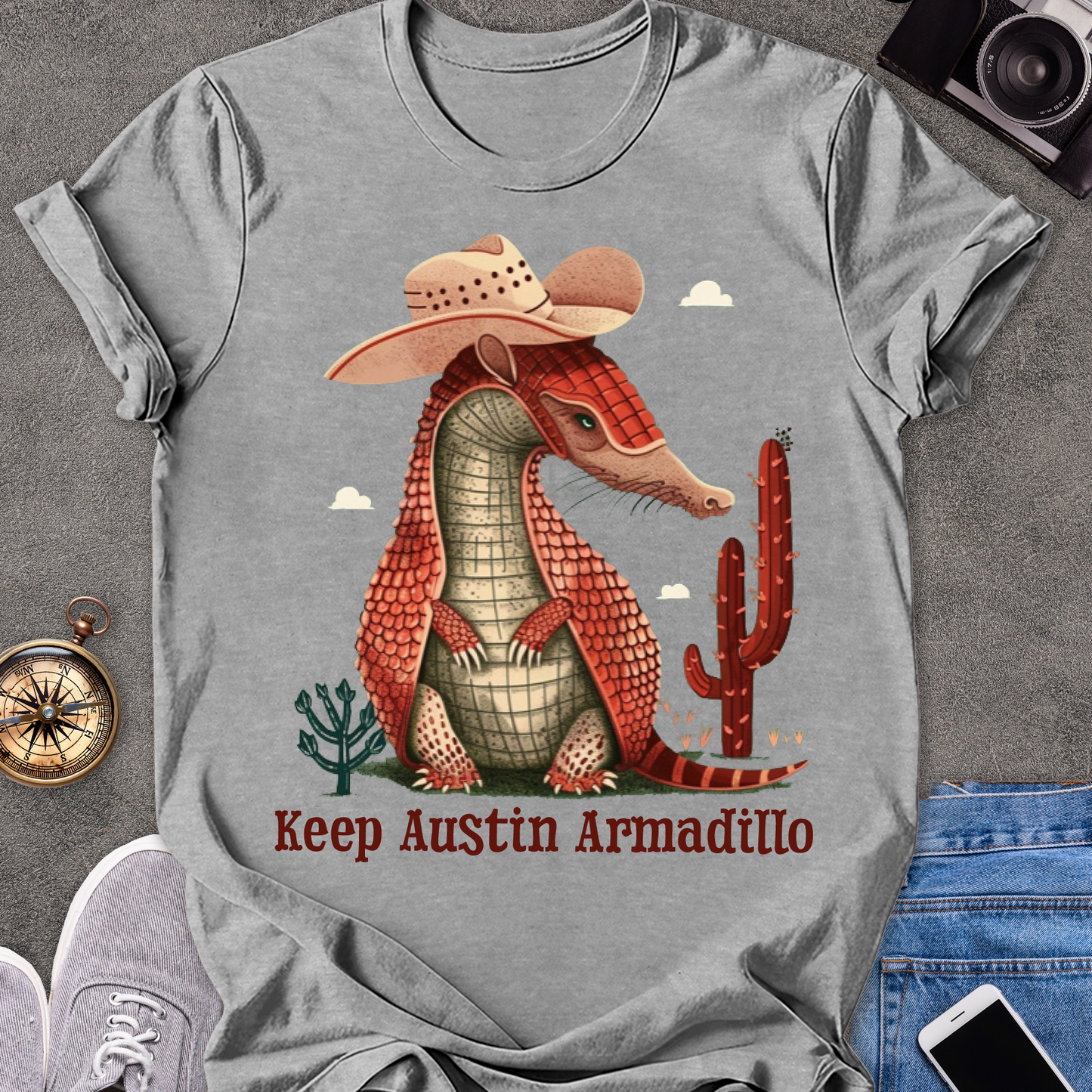 Keep Austin Armadillo| Unisex Softstyle T-Shirt | Texas Travel Tee