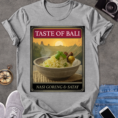 Taste of Bali, Nasi Goreng & Satay | Unisex Softstyle T-Shirt | Bali Food Travel Tee