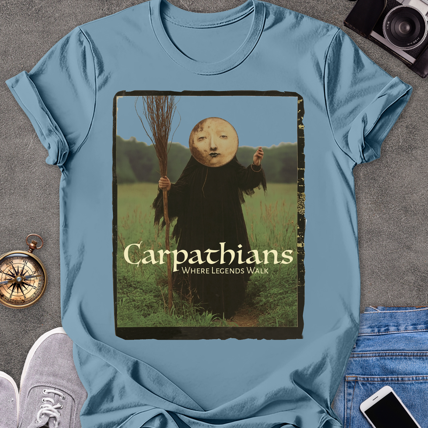 Carpathians, Where Legends Walk | Softstyle T-Shirt | Vintage Romanian Pagan Travel Tee