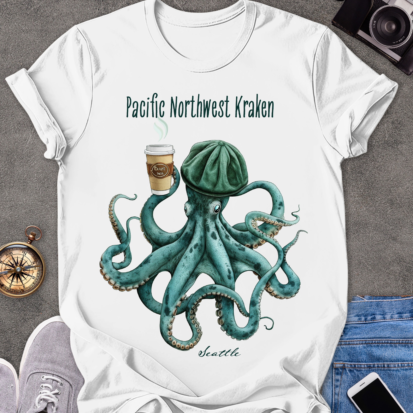Pacific Northwest Kraken-Seattle| Unisex Softstyle T-Shirt | Seattle Travel Tee
